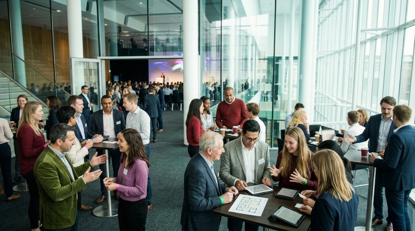 Networking at expo booths