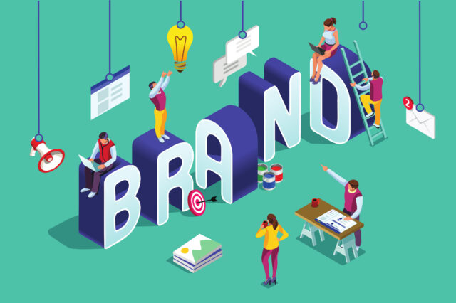 A vector illustration shows you how to build your brand in 2021.