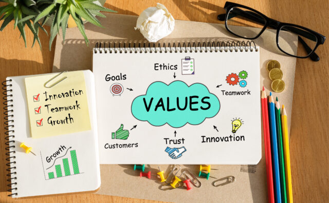 A picture showing a powerful brand purpose written on the paper
