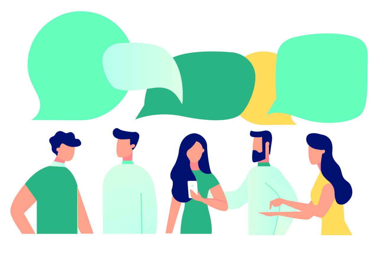 an illustrated image showing customer service agents delivering effective customer communication
