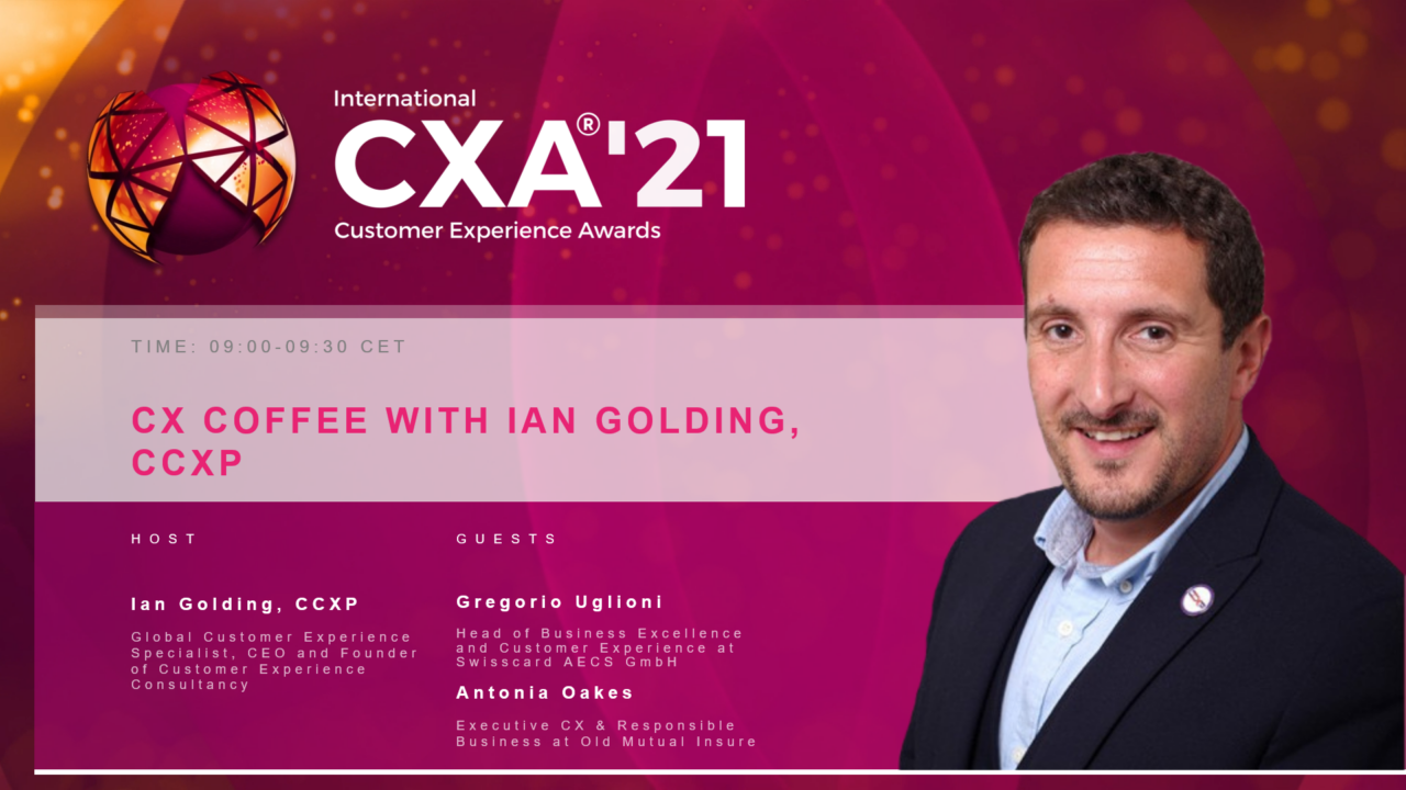 an image showing Ian Golding and the CX Coffee session during the ICXA21. 