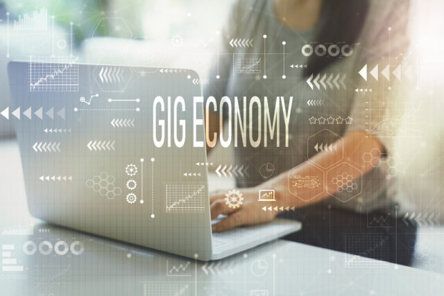 a banner with the letters Gig customer experience