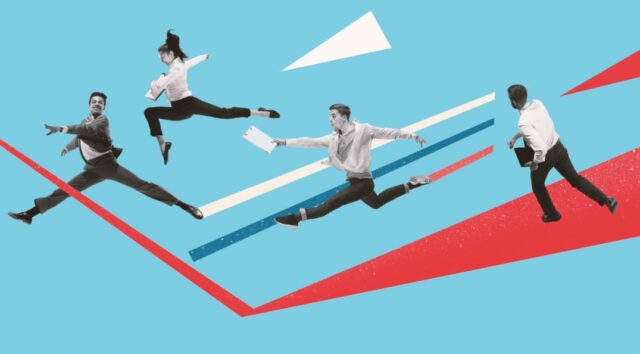 An illustrated image demonstrating a changing workplace culture due to quiet quitting