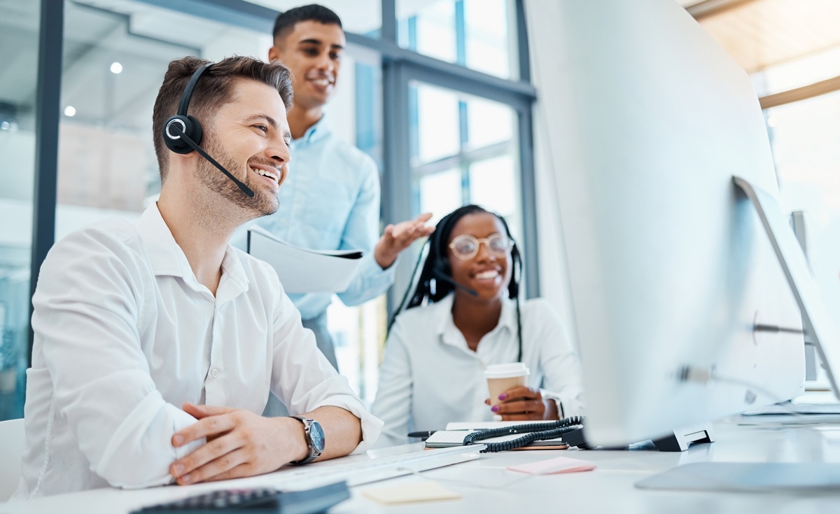 Customer support agents in a contact centre.