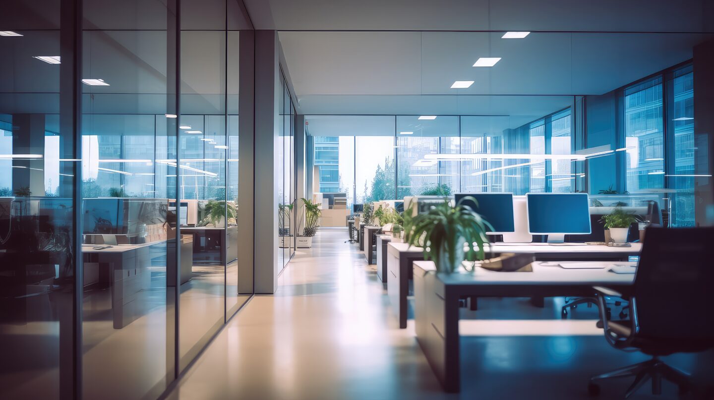 Empty office, reflecting AI white-collar job displacement