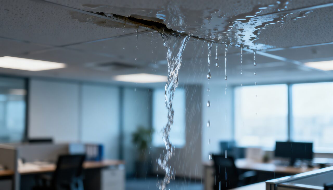 Office leak, depicting employee experience measurement leak