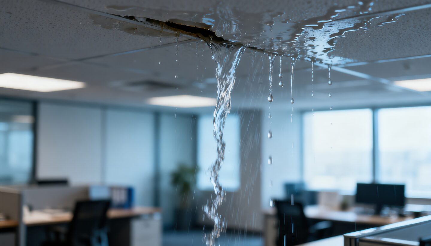 Office leak, depicting employee experience measurement leak