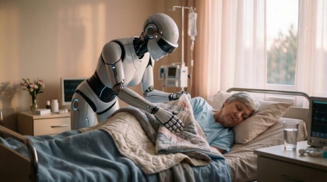 Robot in the workplace, as a carer